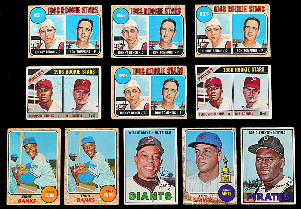 1966-1968 Topps Shoebox Collection (1,425+) with (150+) Hall of Famers Including (4) Johnny Bench Rookies & (73) High Numbers