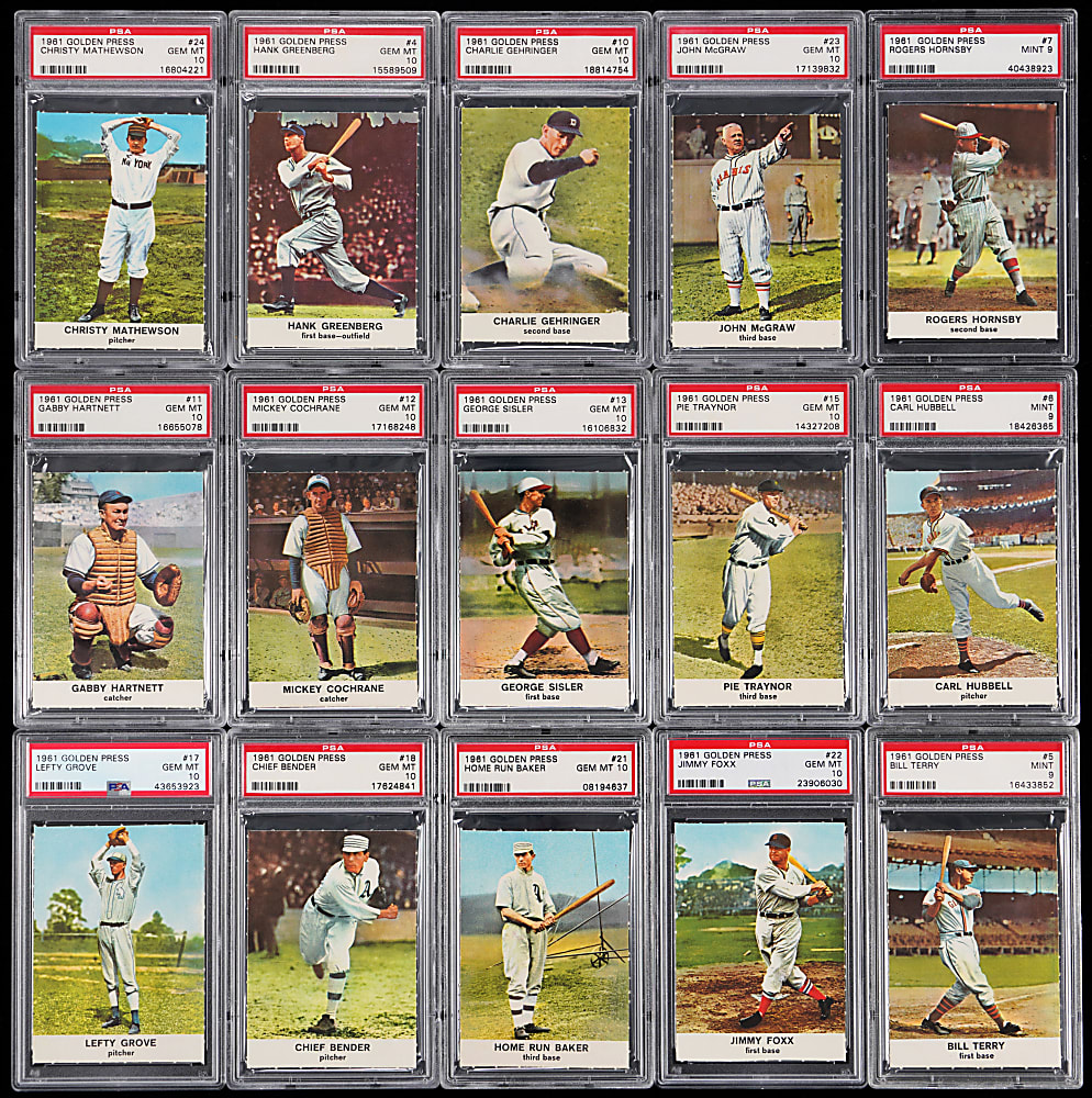 1961 Golden Press PSA NM-MT 8 to GEM MINT 10 Graded Collection (31) with (12) PSA GEM MINT 10