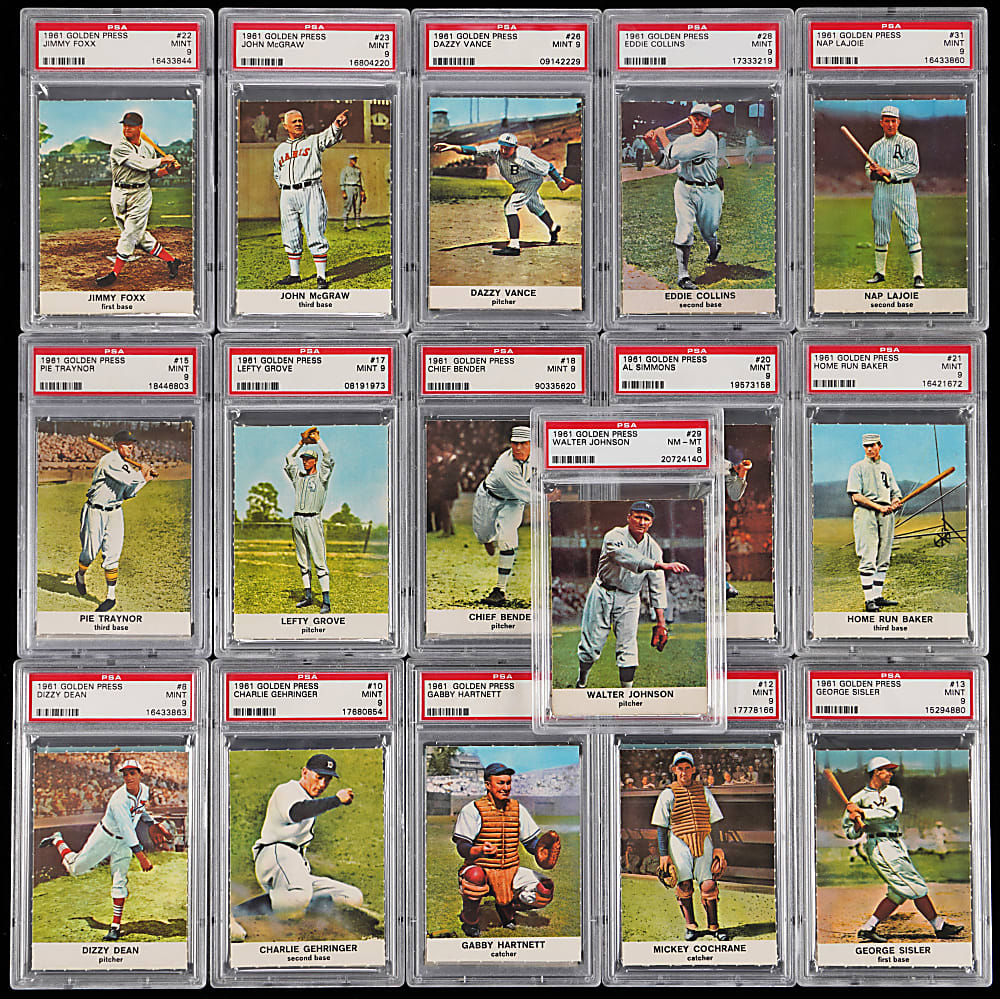 1961 Golden Press PSA NM-MT 8 to GEM MINT 10 Graded Collection (31) with (12) PSA GEM MINT 10