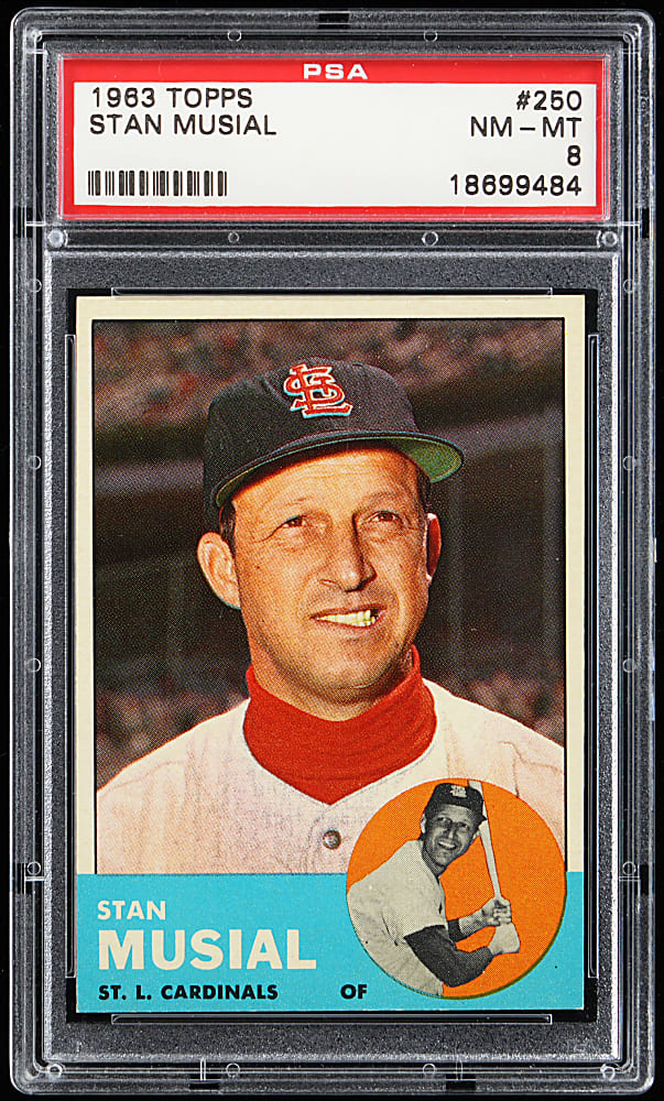 1963 Topps #250 Stan Musial PSA NM-MT 8