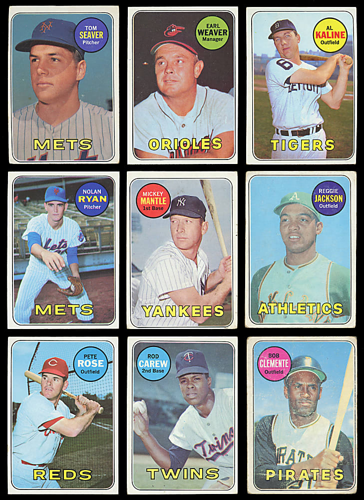1969 Topps Collection (1,825+) with (225+) Hall of Famers Including R. Jackson, Mantle & Ryan