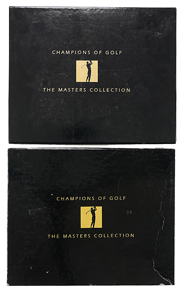 1998 Grand Slam Ventures Champions of Golf Masters Collection Gold Foil Set in Album Pair with Tiger Woods Rookies