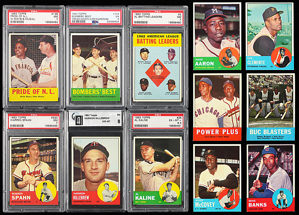 1963 Topps Near Complete Set (570/576) with (8) Graded Keys