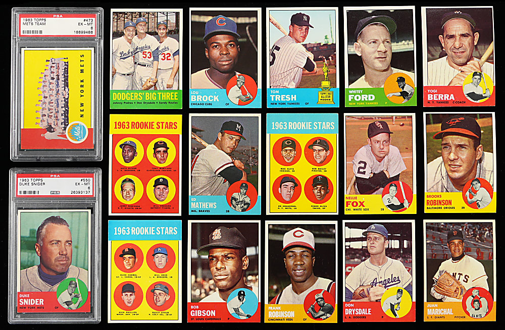 1963 Topps Near Complete Set (570/576) with (8) Graded Keys
