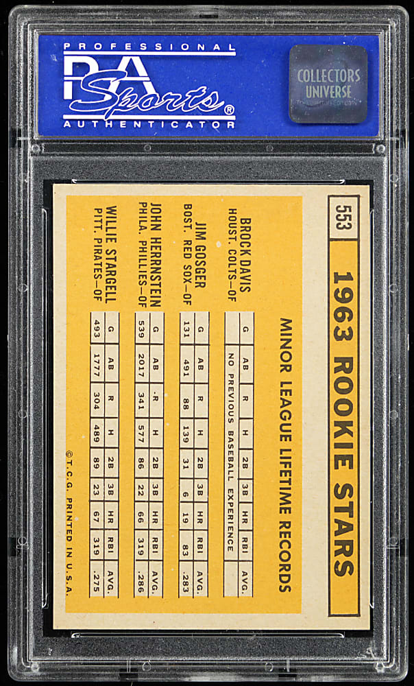 1963 Topps #553 Willie Stargell Rookie PSA EX 5