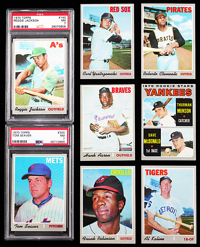 1970 Topps Near Complete Set (713/720) with #140 Reggie Jackson & #300 Tom Seaver - Both PSA NM 7
