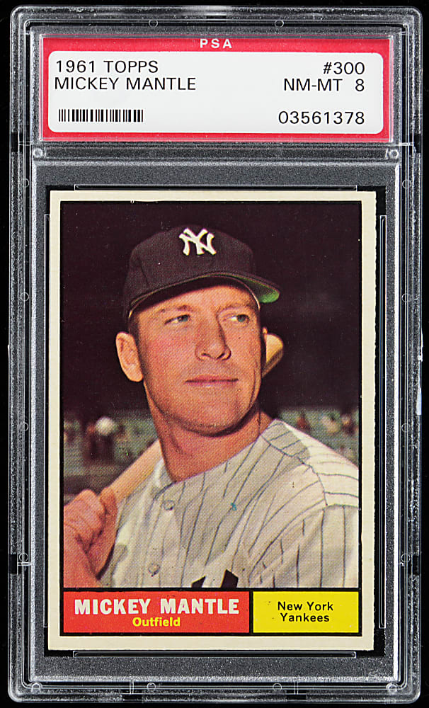 1961 Topps #300 Mickey Mantle PSA NM-MT 8