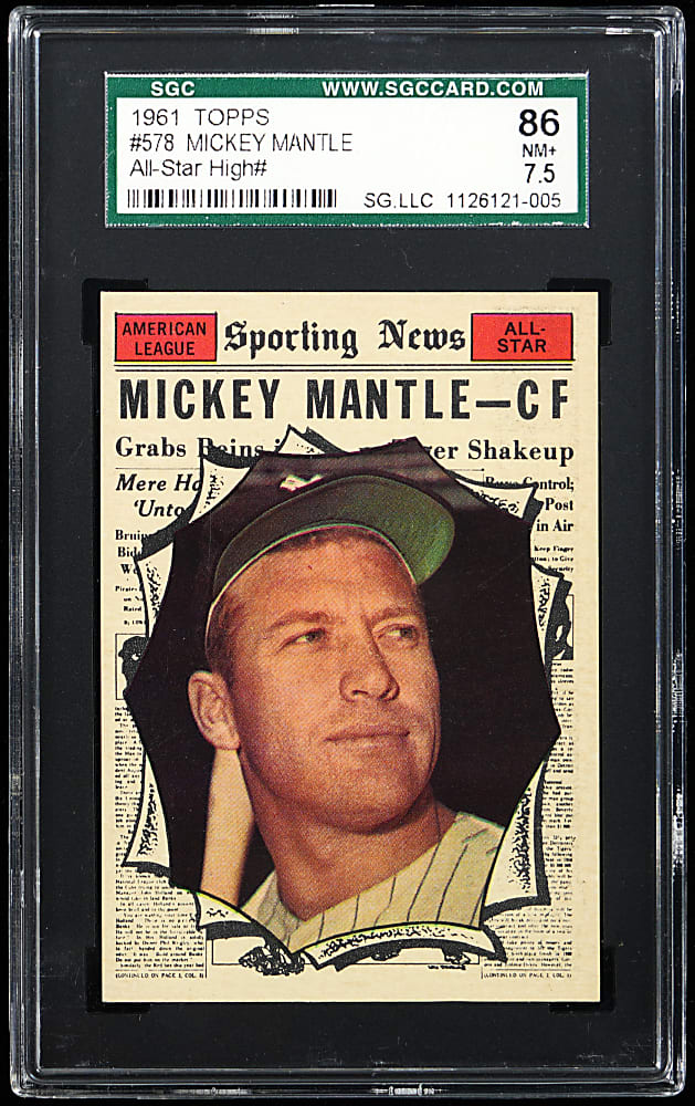 1961 Topps #578 Mickey Mantle All-Star SGC NM+ 7.5