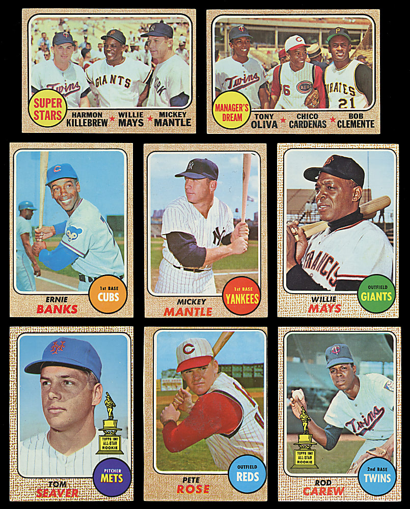 1968 Topps Partial Set (299/598) with Mickey Mantle & Willie Mays