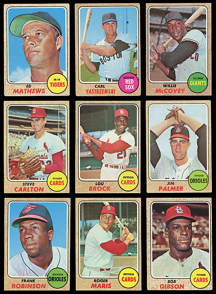 1968 Topps Partial Set (299/598) with Mickey Mantle & Willie Mays
