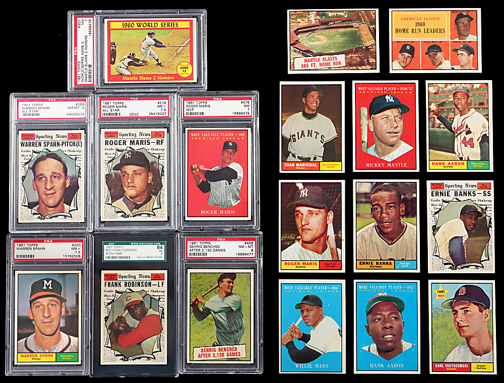 1961 Topps Near Complete Set (579/587) with (14) Graded Key Cards Plus (3) Variations - Clean!