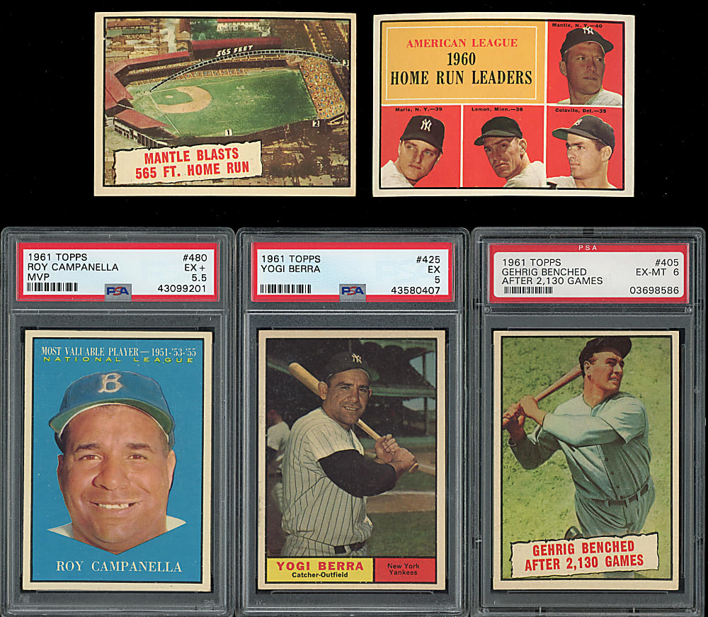 1961 Topps Near Complete Set (559/587) with Several Hall of Famers & (3) PSA Graded