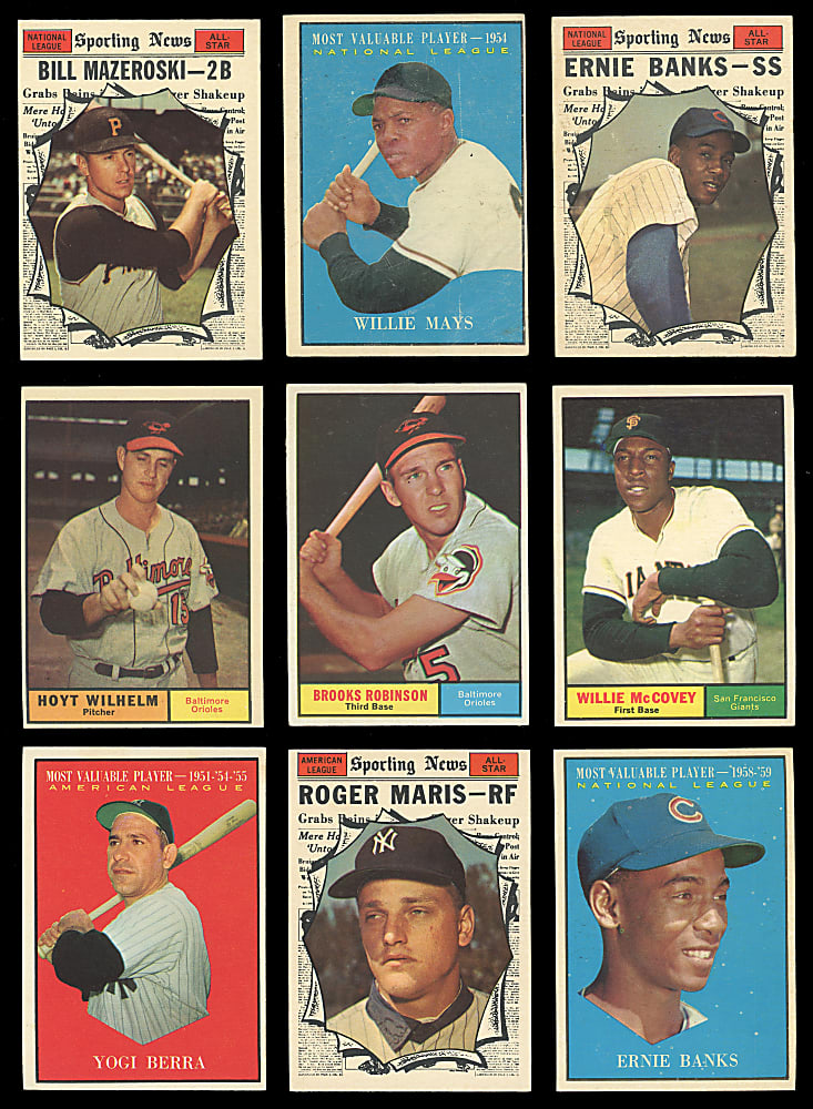 1961 Topps Near Complete Set (559/587) with Several Hall of Famers & (3) PSA Graded