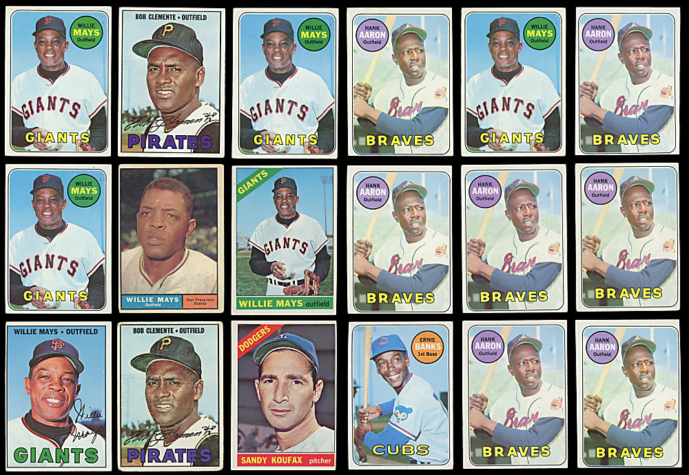 1958-1969 Topps Hall of Fame & Star Collection (168) with (7) Hank Aaron & (7) Willie Mays