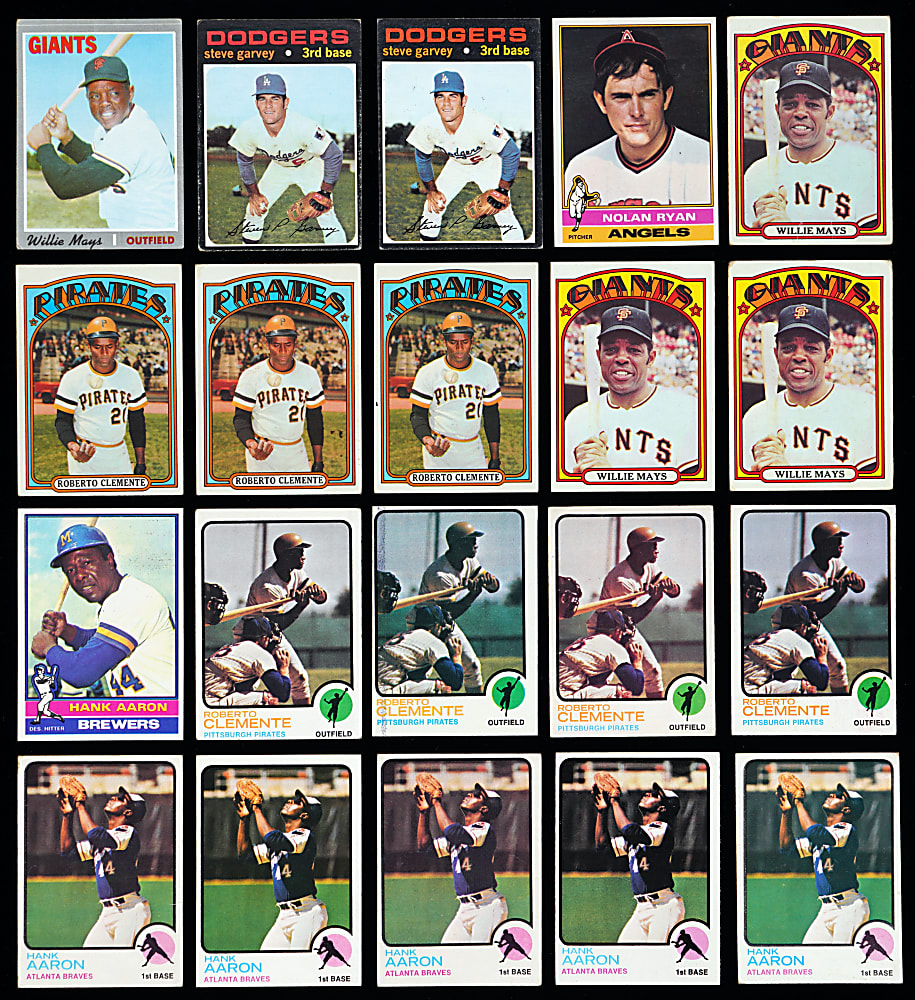 1970-1977 Topps & O-Pee-Chee Hall of Fame and Star Collection (307) - Loaded with Aaron, Clemente & Mays!