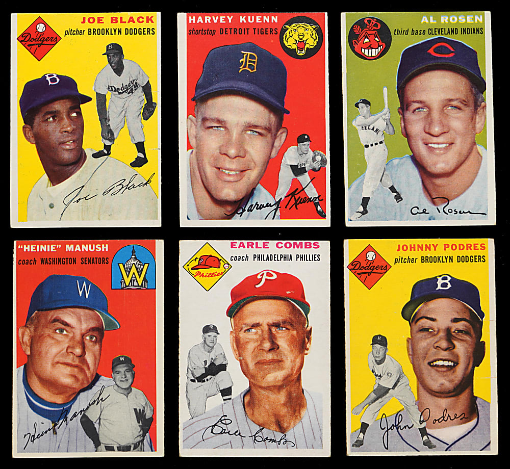1954 Topps Partial Set (200/250) with (11) Hall of Famers Including Ted Williams