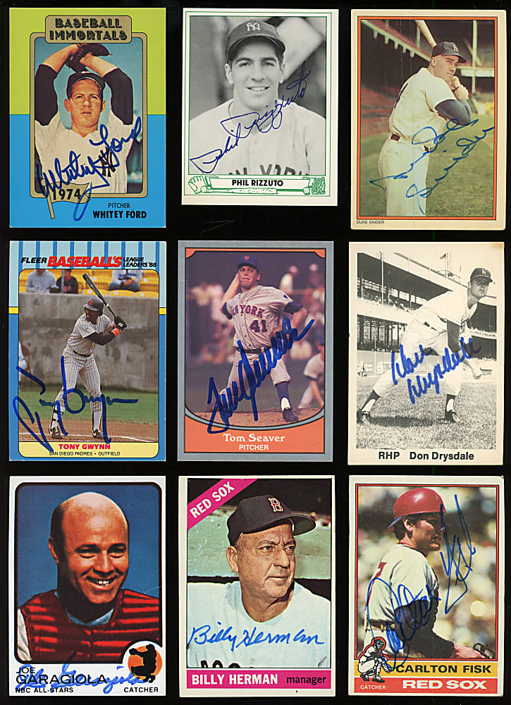 1960s-Modern Signed Baseball Card Collection (450+) with (25+) Hall of Famers Including Tony Gwynn & Tom Seaver