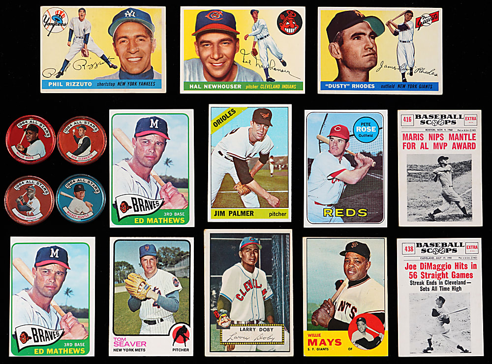 1952-1978 Baseball Shoebox Collection (266) with (125) 1955 Topps & (50+) Hall of Famers