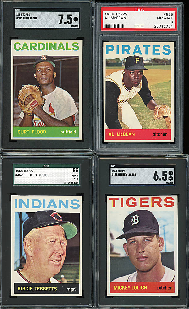 1964 Topps Partial Set (495/587) with Several Hall of Famers & (16) Graded - Clean!