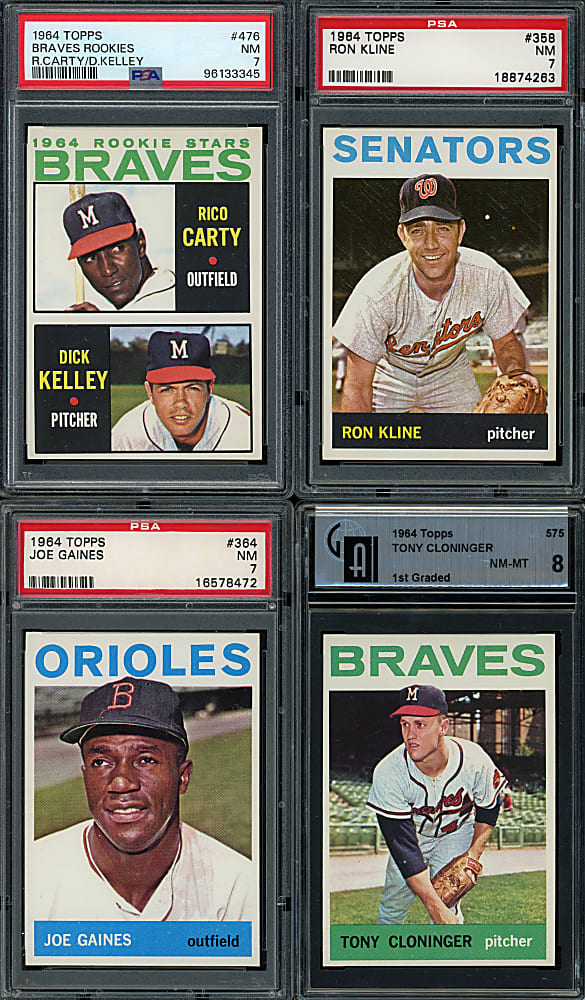 1964 Topps Partial Set (495/587) with Several Hall of Famers & (16) Graded - Clean!