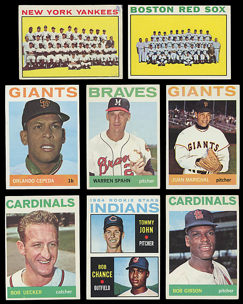 1964 Topps Partial Set (495/587) with Several Hall of Famers & (16) Graded - Clean!