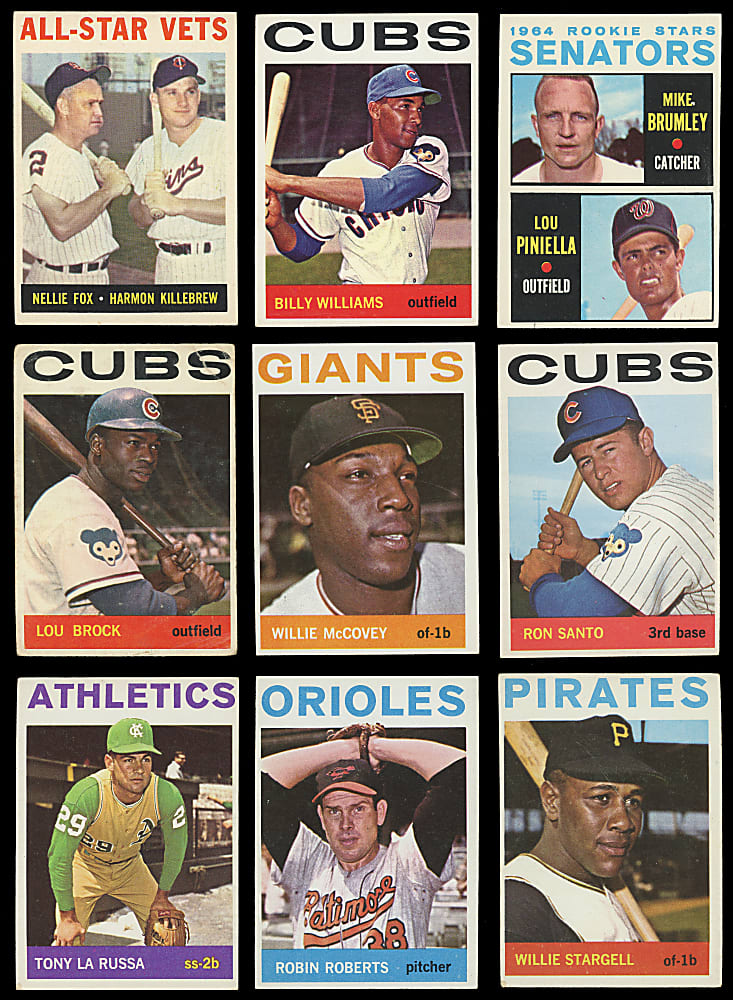 1964 Topps Partial Set (495/587) with Several Hall of Famers & (16) Graded - Clean!