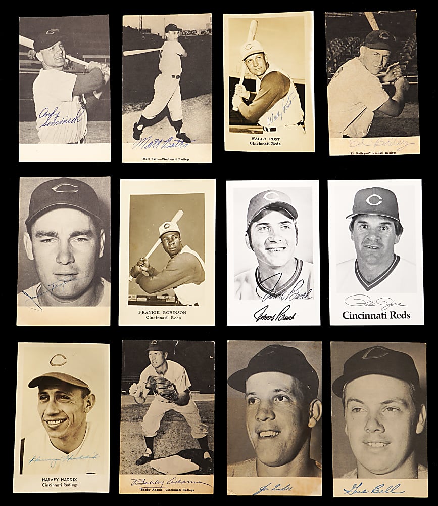 1950s-1970s Cincinnati Reds Team-Issued/Postcard Collection (44) with (26) Signed & Tough Frankie Robinson Example