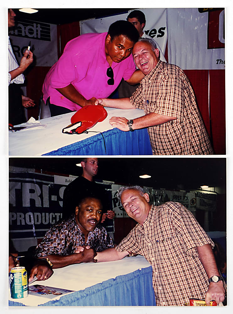 Muhammad Ali & Joe Frazier Boldly Single-Signed Everlast Boxing Glove Pair