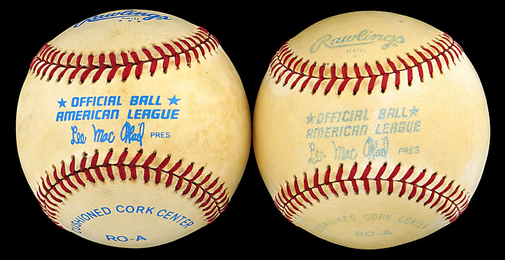 Mickey Mantle & Joe DiMaggio OAL/MacPhail Single-Signed Baseball Pair