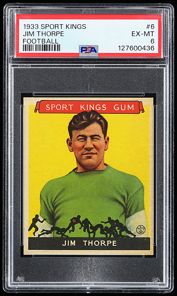 1933 Sport Kings Gum #6 Jim Thorpe PSA EX-MT 6