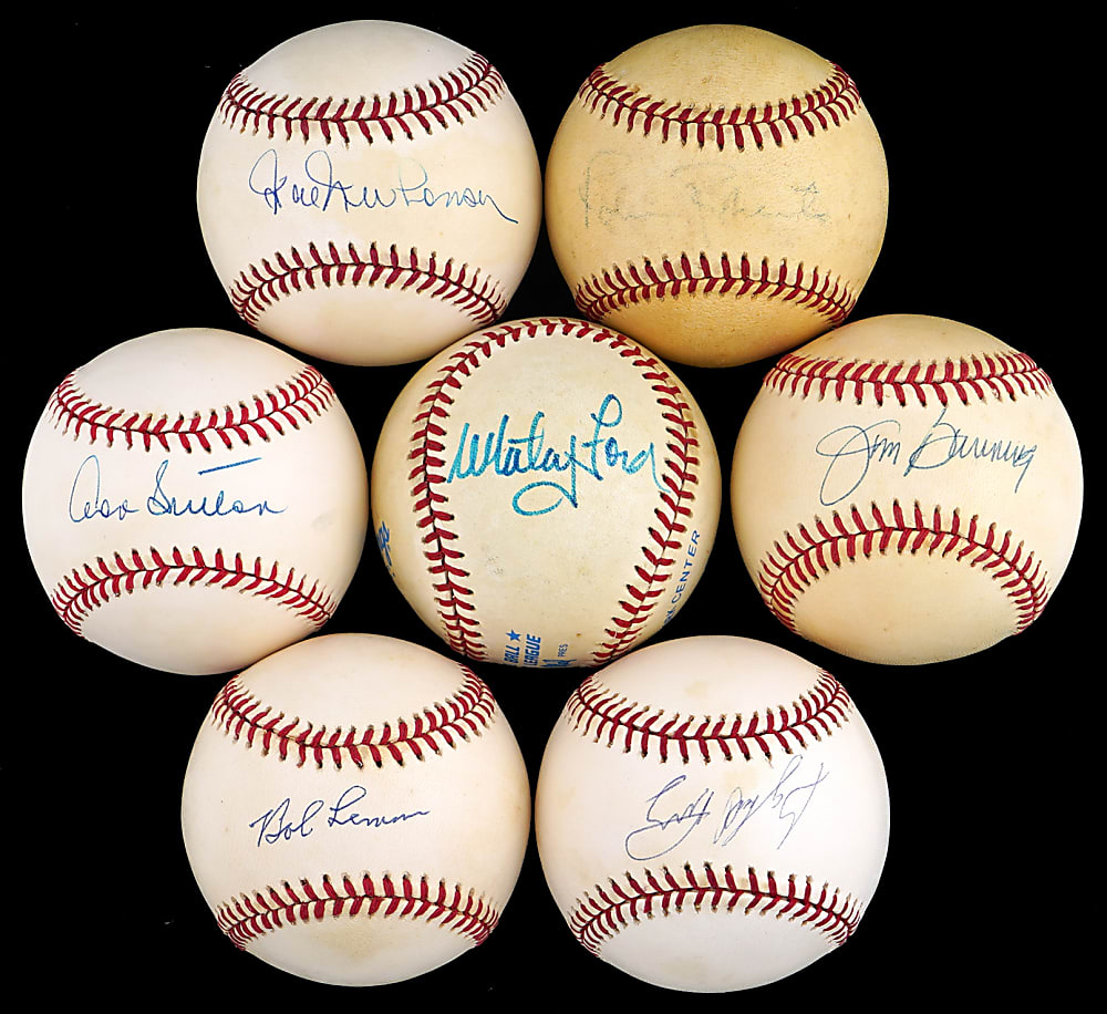 Hall of Fame Pitcher Single-Signed Baseball Collection (13) with Bob Gibson & Sandy Koufax