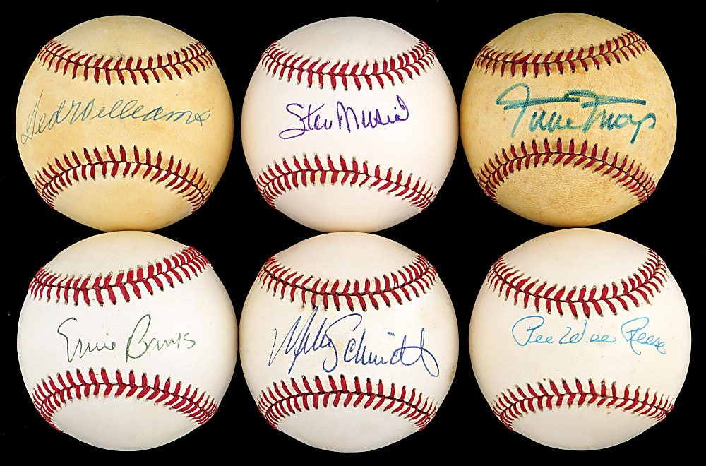 Hall of Fame Single-Signed Baseball Collection (20) with Willie Mays & Ted Williams