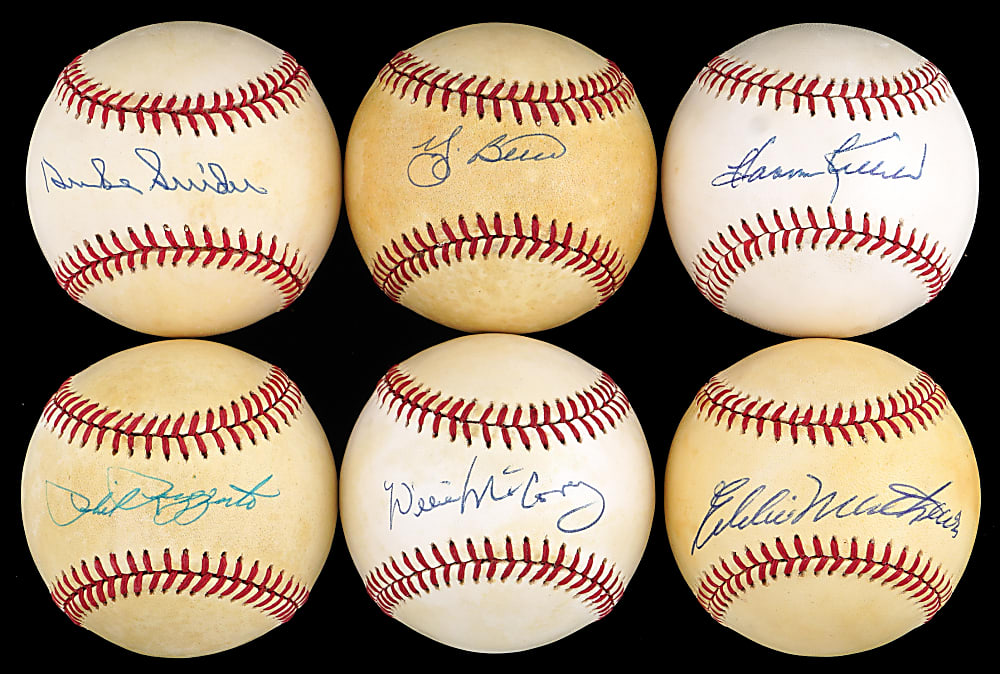 Hall of Fame Single-Signed Baseball Collection (20) with Willie Mays & Ted Williams