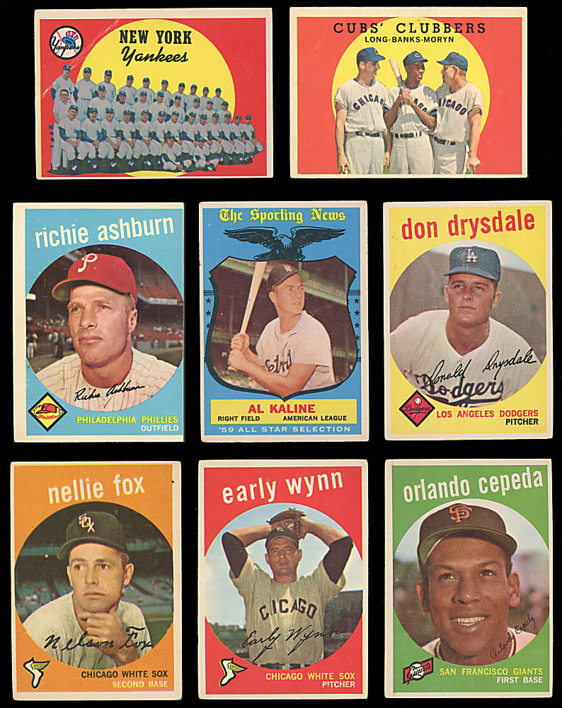 1959 Topps Starter Set (143/572) with (30+) Hall of Famers Including (2) Mantle, Aaron & Mays