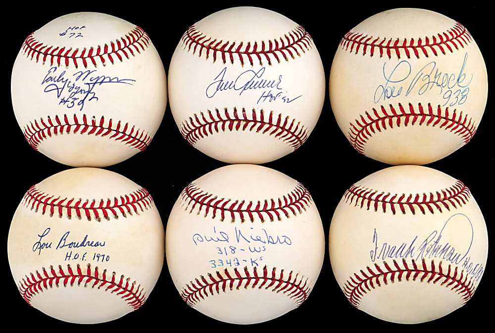 Hall of Fame Single-Signed & Inscribed Baseball Collection (13) with Clean Tom Seaver