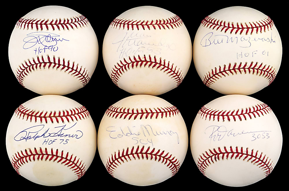 Hall of Fame Single-Signed & Inscribed Baseball Collection (13) with Clean Tom Seaver