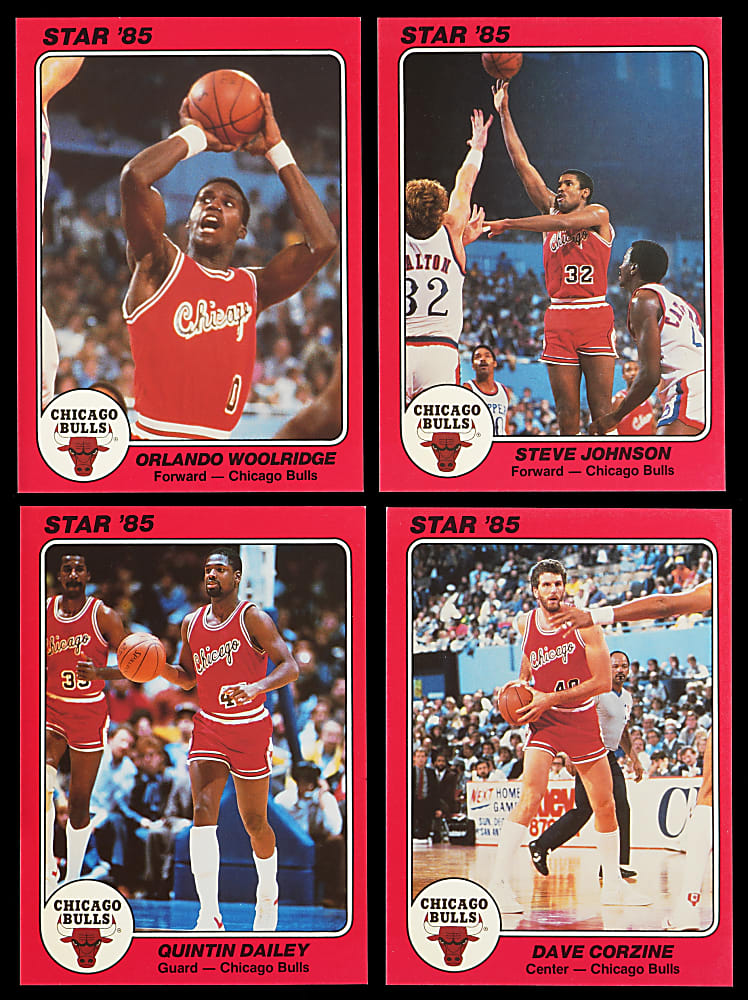 1985 Star Basketball Team 5x7 Chicago Bulls Complete Set (5) with #1 Michael Jordan PSA EX-MT 6
