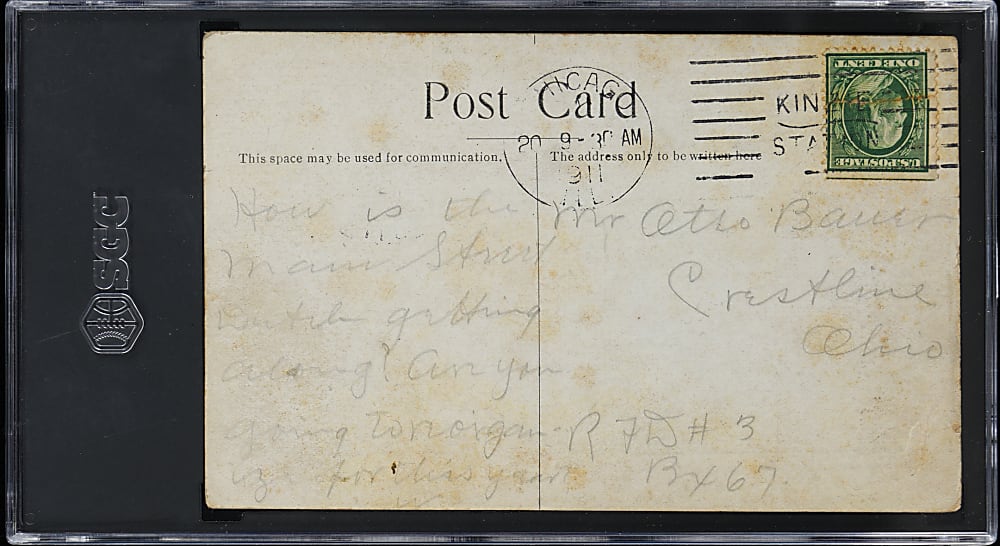 1910 Chicago Cubs National League Champions Team Composite Postcard with Tinker, Evers, Chance - SGC POOR 1