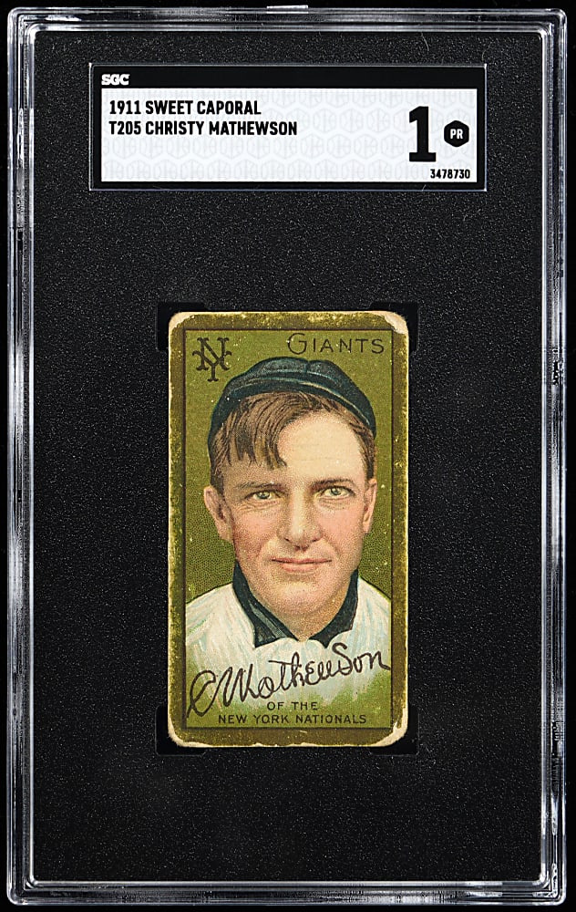 1911 T205 Gold Border Christy Mathewson SGC POOR 1