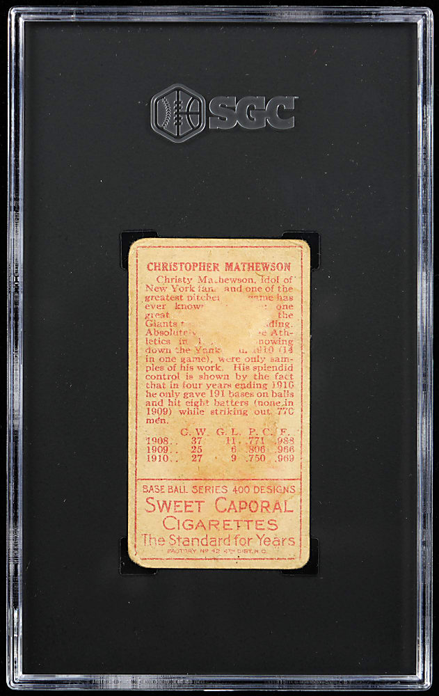 1911 T205 Gold Border Christy Mathewson SGC POOR 1