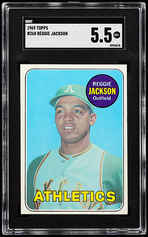 1969 Topps #260 Reggie Jackson Rookie SGC EX+ 5.5