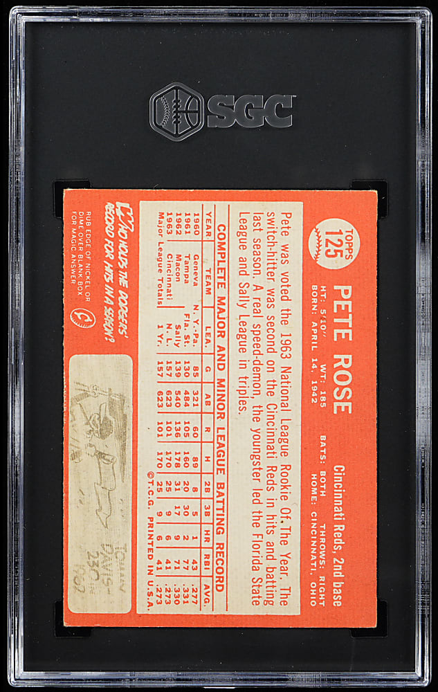 1964 Topps #125 Pete Rose SGC VG+ 3.5