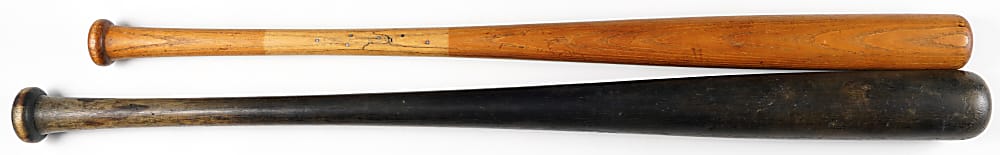 1950s Jackie Robinson & Mickey Mantle Decal Bat Pair