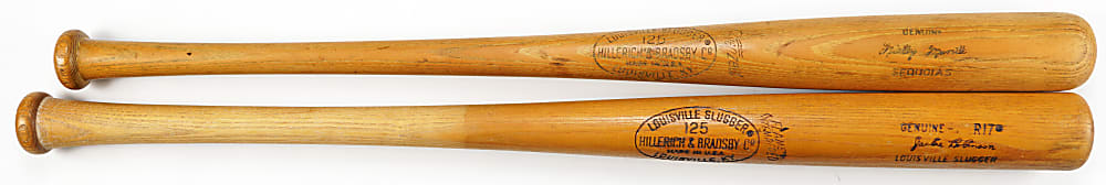 1950s-1960s Jackie Robinson & Mickey Mantle Store Model Bats Pair