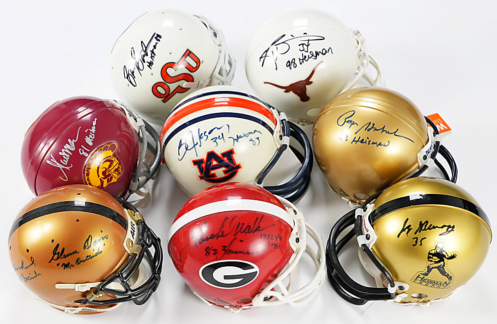 Heisman Trophy Winner Signed Mini Helmet Collection (38) with Bo Jackson, Barry Sanders & Roger Staubach
