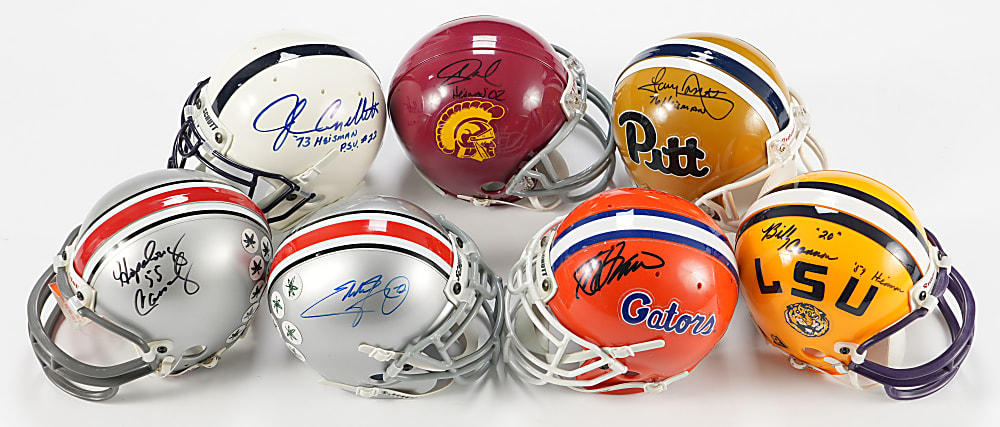 Heisman Trophy Winner Signed Mini Helmet Collection (38) with Bo Jackson, Barry Sanders & Roger Staubach