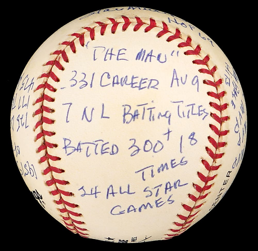 Stan Musial Signed STAT Baseball with Numerous Inscriptions