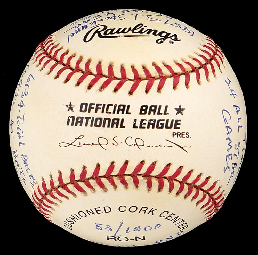 Stan Musial Signed STAT Baseball with Numerous Inscriptions