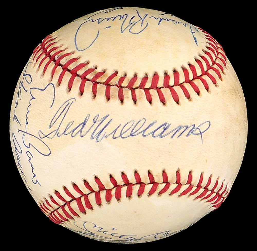 500 Home Run Club Multi-Signed Baseball with (11) Signatures Including Mickey Mantle & Ted Williams