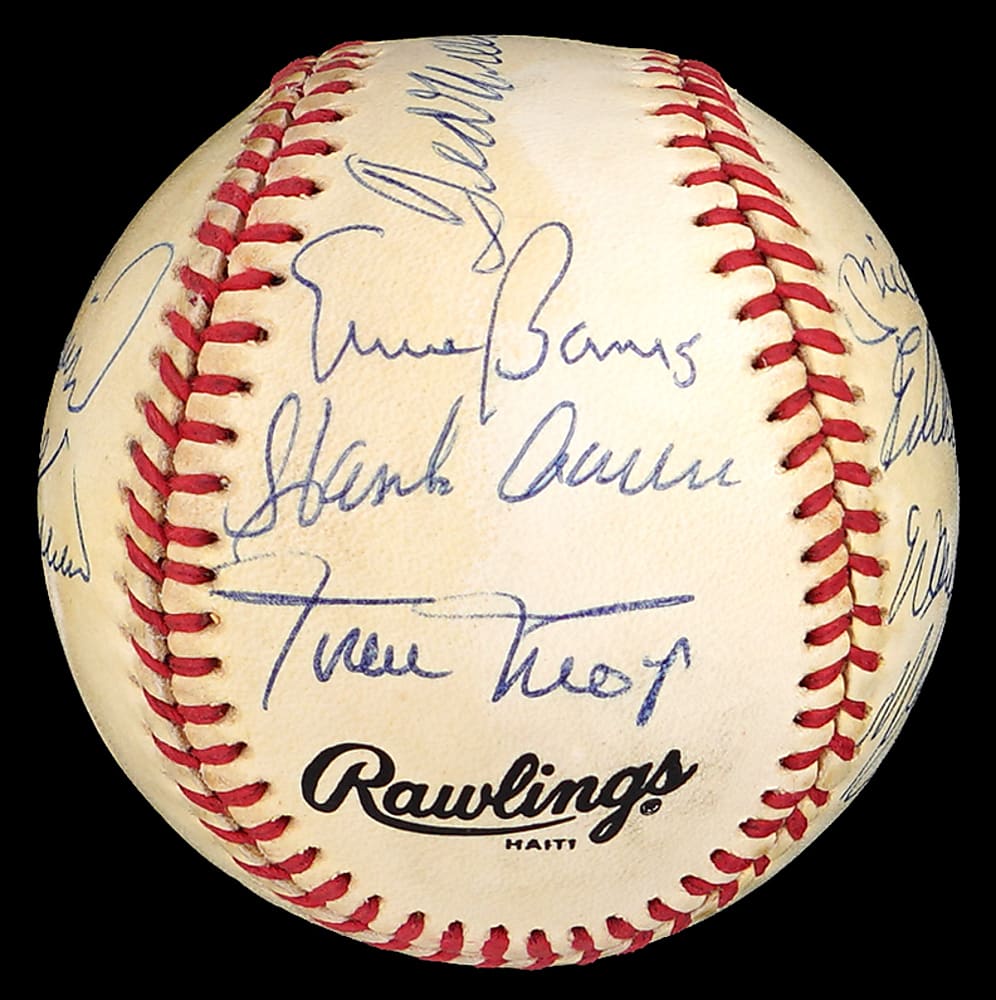 500 Home Run Club Multi-Signed Baseball with (11) Signatures Including Mickey Mantle & Ted Williams